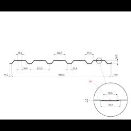 Trapezoidal sheet facade with embossing TR 35B+  - Aluminium prepainted  - White aluminum  -  Picture 2