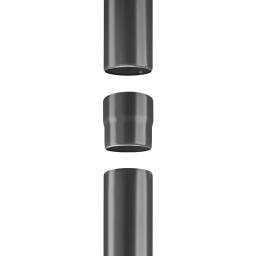 Spojka zvodovej rúry  - Pozink lakovaný  - Šedo biela  -  Obrázok 2