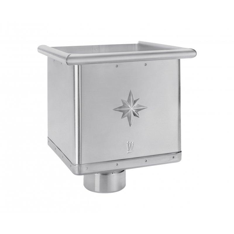 Hopper cubic  - Aluminium prepainted  - White aluminum  -  Picture