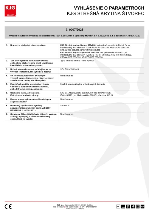 Strešná krytina štvorec