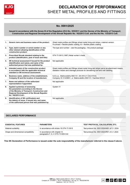 Sheet metal profiles and fittings