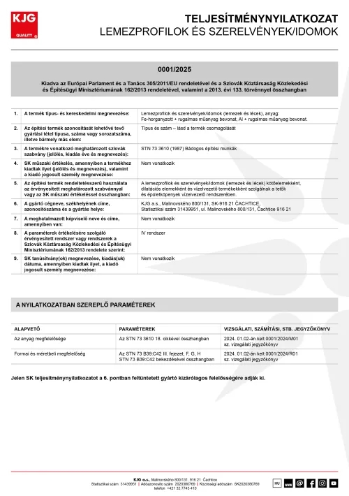 Lemezprofilok és szerelvények/idomok