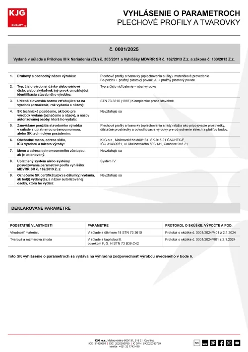 Plechové profily a tvarovky