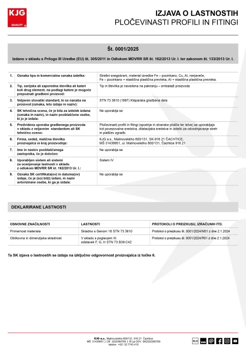 Pločevinasti profili in fitingi