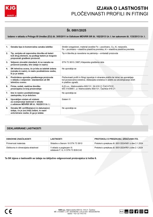 Pločevinasti profili in fitingi