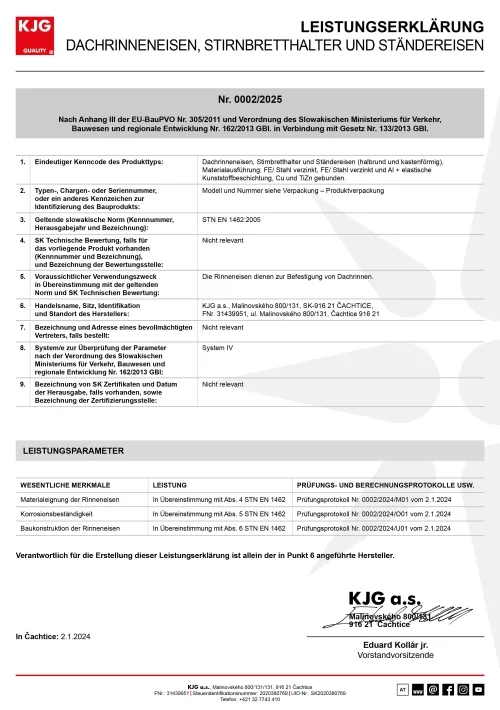 Dachrinneneisen, stirnbretthalter und ständereisen