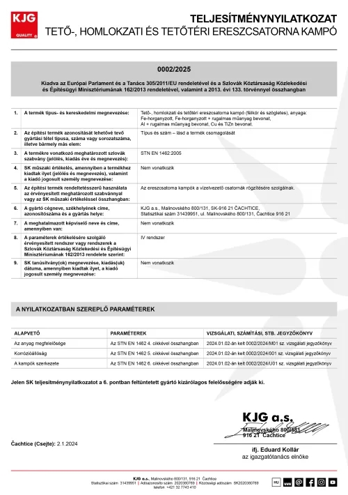 Tető-, homlokzati és tetőtéri ereszcsatorna kampó