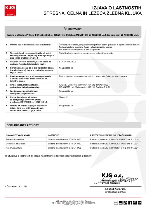 Strešna, čelna in ležeča žlebna kljuka