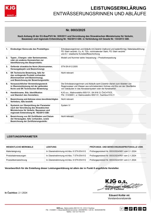 Entwässerunsrinnen und abläufe