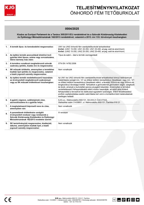 Önhordó fém tetőburkolat