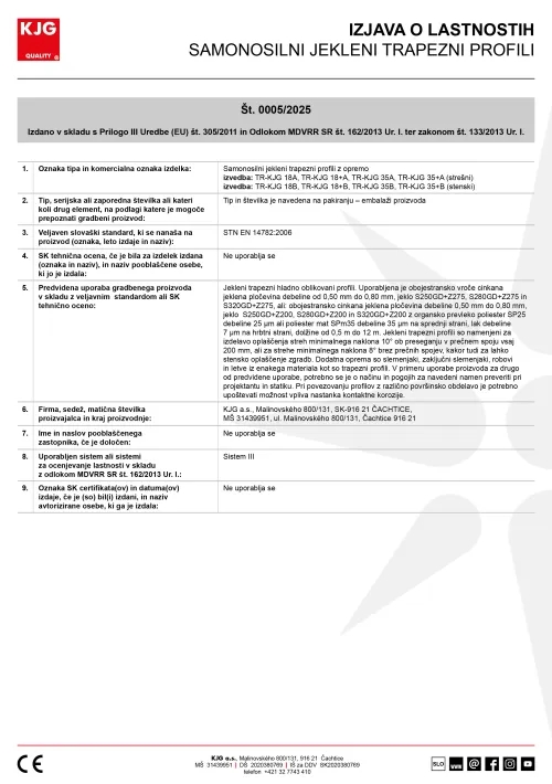 Samonosilni jekleni trapeze profili