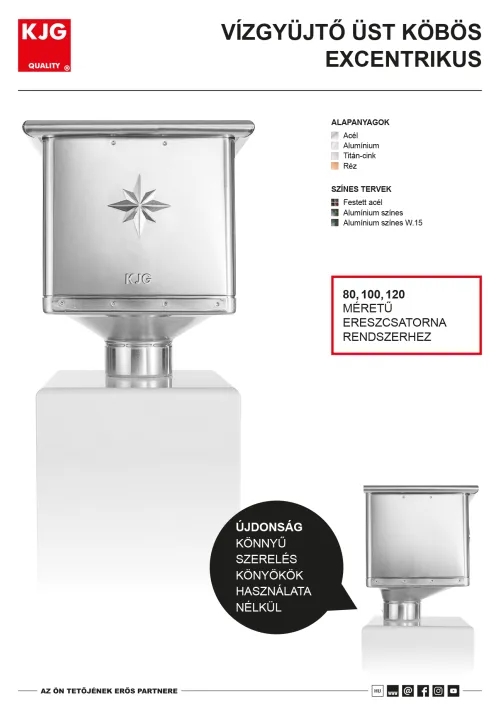 Vízgyüjtő üst köbös excentrikus