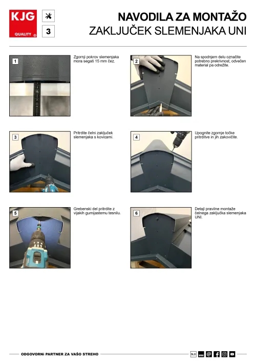 Zaključek slemenjaka UNI