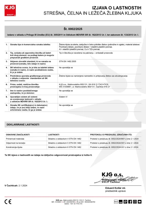 Strešna, čelna in ležeča žlebna kljuka