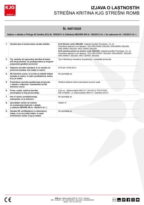 Strešna kritina kvadrat