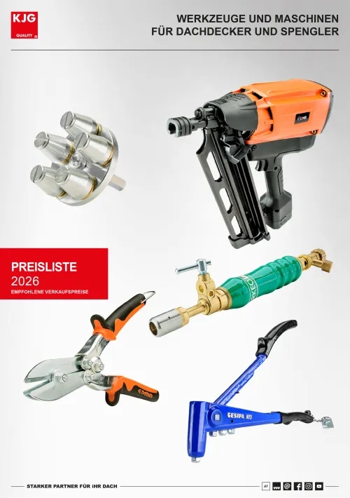 Werkzeuge und Maschinen für Dachdecker und Spengler