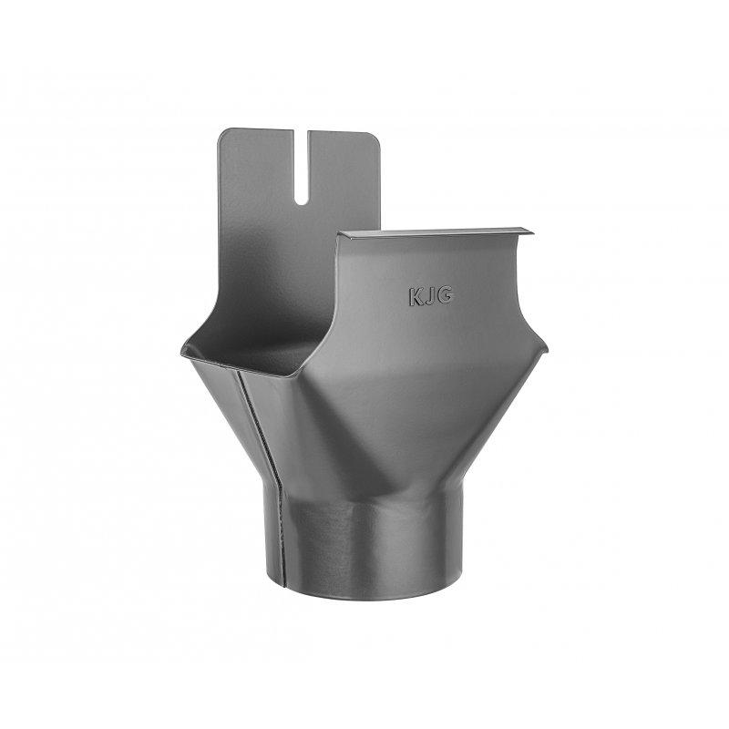 Žľabový kotlík hranatý/polkruhový - Pozink lakovaný - Antracit - Obrázok