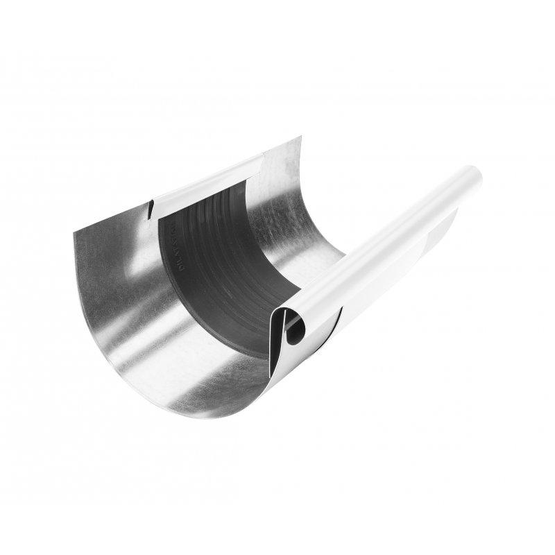 Strešný dilatačný žľab polkruhový - Pozink lakovaný - Šedo biela - Obrázok