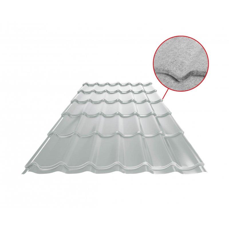 Кровельное покрытие UNI 1 SQ (sound – aqua) - Лакированная оцинковка - Светло-серый - Изображение