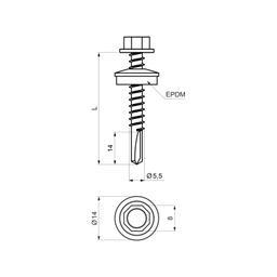 Horganyzott önfúró csavar fúróheggyel GT12 - Festett acél - Világos ezüst - Kép 2