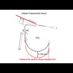 Strešný hák na trapézovú vlnu - Pozink lakovaný - Antracit - Obrázok 4